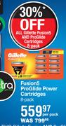Gillette Fusion5 Proglide Power Cartridges-8's Per Pack