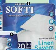 Softi Premium Adult Ultra Linen Savers 20 Pack