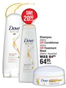 Dove Shampoo 400ml Or Conditioner 350ml Or Treatment Mask 200ml Assorted-Each