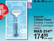 Gillette Venus Smooth 3-Blade Razor 46923-Per Pack