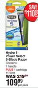 Schick Hydro5 Power Select 5-Blade Razor 1729-Per Pack