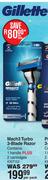 Gillette Mach3 Turbo 3-Blade Razor 327152-Per Pack