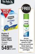 Schick Hydro5 5-Blade Cartridge Value Pack (10 Pack) 209331-Per Pack