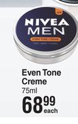 Nivea Even Tone Creme-75ml Each