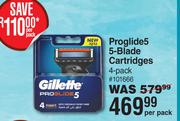 Gillette Proglide5 5-Blade Cartridges (4-Pack) 101666-Per Pack
