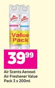 Air Scents Aerosol Air Freshener Value Pack-3 x 200ml