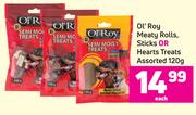 Ol'Roy Meaty Rolls, Sticks Or Hearts Treats Assorted-120g Each