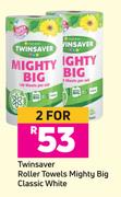 Twinsaver Roller Towels Mighty Big Classic White-For 2 