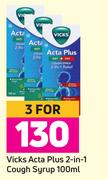 Vicks Acta Plus 2 In 1 Cough Syrup-For 3 x 100ml