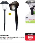 Solarmate Pathlight Or Spotlight (Plastic 5 Lumens)-Each