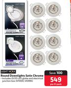 Lightworx Round Downlights (Satin Chrome)-Per 8 Pack