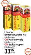 Lenon Entressdruppels HM 20ml/ Or Haarlemensis 20ml Or Stuipdruppels 20ml-Each