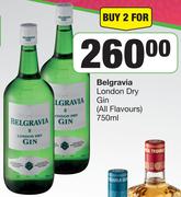 Belgravia London Dry Gin (All Flavours)- For 2 x 750ml