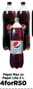 Pepsi Max Or Pepsi Lite-For 4x 2Ltr