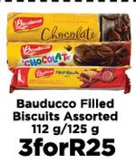 Bauducco Filled Biscuits Assorted-For 3 x 112g/125g