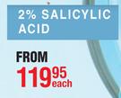 Creightons 2% Salicylic Acid Face Care Products-Each