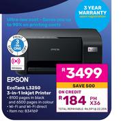 Epson Eco Tank L3250 3 In 1 Inkjet Printer