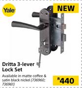 Yale Dritta 3 Lever Lock Set