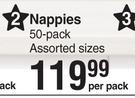 Baby Things Nappies 50 Pack Assorted Sizes-Per Pack