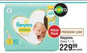 Pampers Value Pack Premium Care Nappies Sizes 1-6-Per Pack