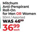 Mitchum Anti Perspirant Roll On For Men Or Women Assorted-50ml Each
