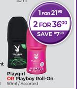 Playgirl Or Playboy Roll On Assorted-50ml