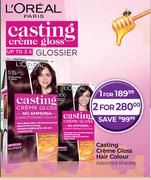 L'Oreal Casting Creme Gloss Hair Colour Assorted Shades-For 1