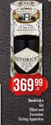 Hendrick's Gin 750ml And Cucumber Curling Apparatus-Per Pack