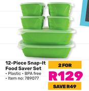 Otima 12-Piece Snap -It Food Saver Set-For 2