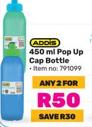Addis 450ml Pop Up Cap Bottle-For Any 2