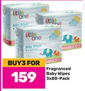 Little One Fragranced Bbay Wipes 3 x 80s-For 3