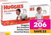Huggies Dry Comfort Jumbo Pack Assorted Sizes-Each