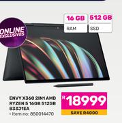 HP Envy X360 2 In 1 AMD Ryzen 5 16GB 512GB 833J1EA