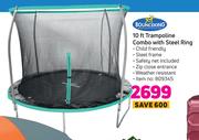 Bunceking 10 Ft Trampoline Combo With Steel Ring
