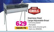 Expert Grill Stainless Steel Large Adjustable Braai