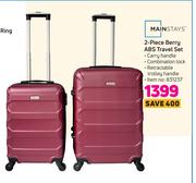 Mainstays 2 Piece Berry ABS Travel Set