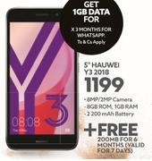 5" Hauwei Y3 2018+Free 200MB For 6 Months