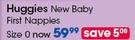 Huggies New Baby First Nappies Size 0-Per Pack