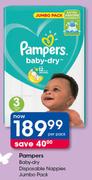 Pampers Baby-Dry Disposable Nappies Jumbo Pack-Per Pack
