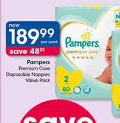 Pampers Premium Care Disposable Nappies Value Pack-Per Pack