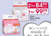 Clicks Made 4 Baby-480 Wipes Each