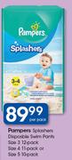 Pampers Splashers Disposable Swim Pants Size 3(12s)/Size 4(11)/Size 5(10)-Per Pack