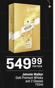 Johnnie Walker Gold Premium Whisky And 2 Glasses-750ml Per Pack