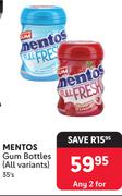 Mentos Gum Bottles (All Variants)-For Any 2 x 35's