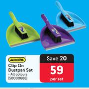 Addis Clip On Dustpan Set-Per Set