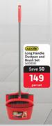Addis Long Handle Dustpan & Brush Set-Per Set