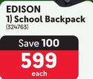 Edison Backpack 324763-Each