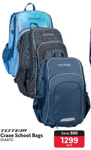 Special Totem Craze School Bags 246673 Each m.guzzle .za