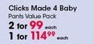Clicks Made 4 Baby Pants Value Pack-Each