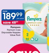 Pampers Premium Care Disposable Nappies Value Pack-Per Pack